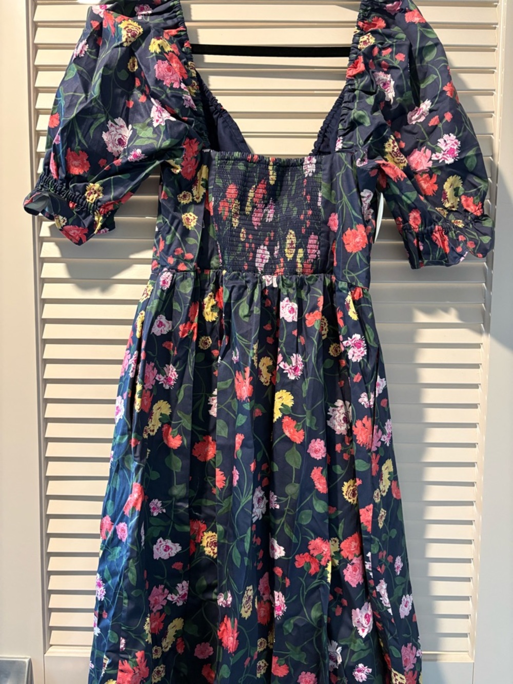 NWT Hill House Home The Ophelia Nap Dress Navy Peony Bouquet Cotton Sateen - Picture 7 of 9